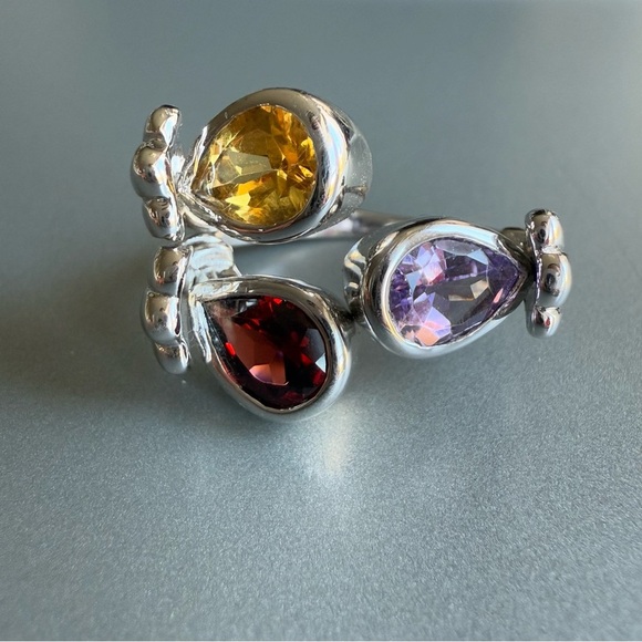 🎊 Multi Gemstones Confetti Sterling Silver Rings 💍 ASK FOR PRICES ‼️ - Picture 10 of 17